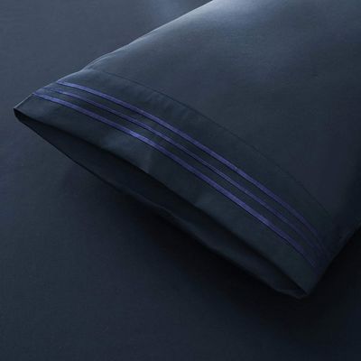 200TC Три строки вышивки Luxury Hotel Sheet Set с 100% полиэстером микроволокна
