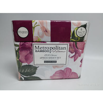 6PCS Печатный микроволокнистый ткань постельное белье набор из 100% полиэстера в хорошем состоянии и упаковки